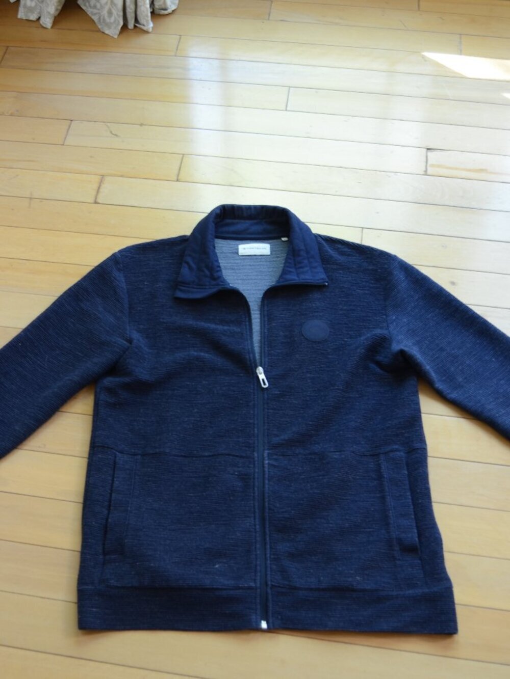 TOM TAILOR Zip-Up Hoodie in Navy Size L Men